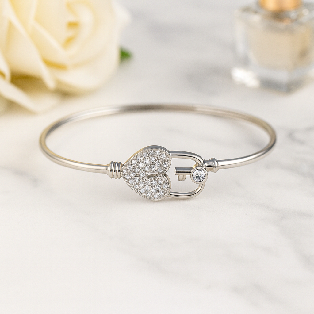 Key to My Heart Silver Bracelet