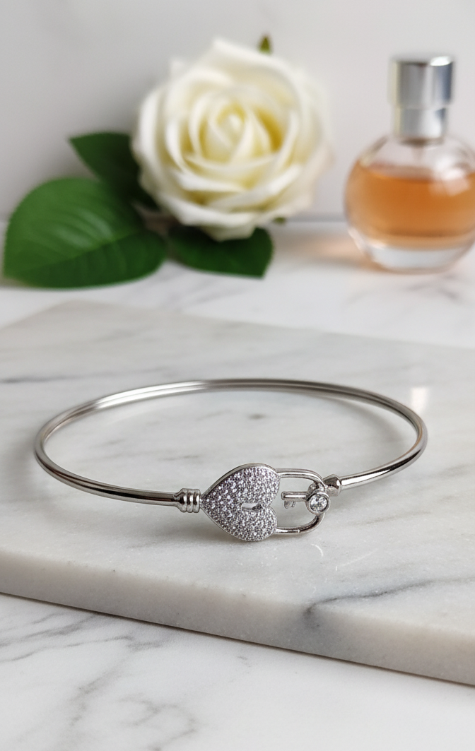 Key to My Heart Silver Bracelet