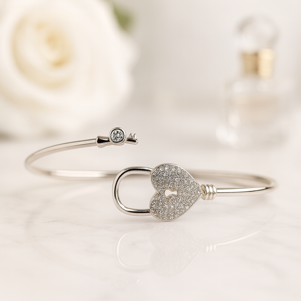 Key to My Heart Silver Bracelet