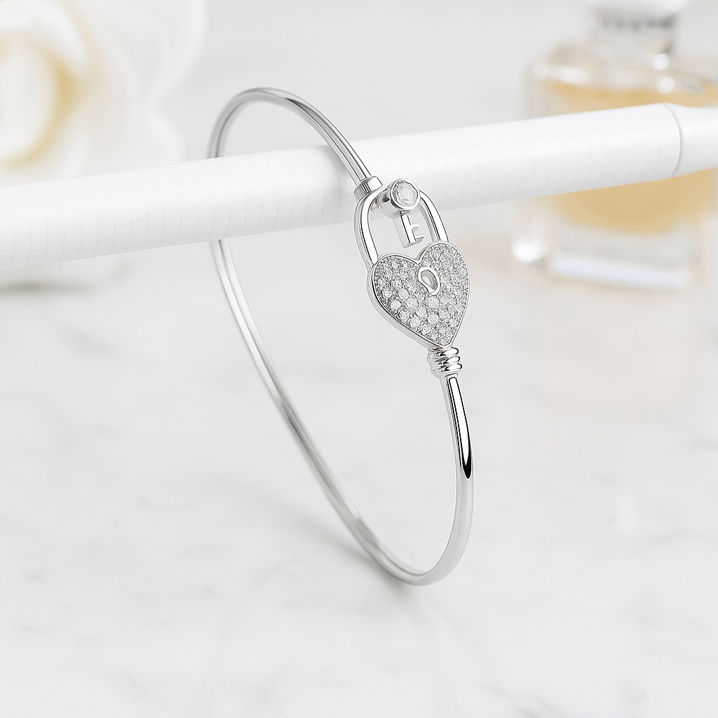 Key to My Heart Silver Bracelet