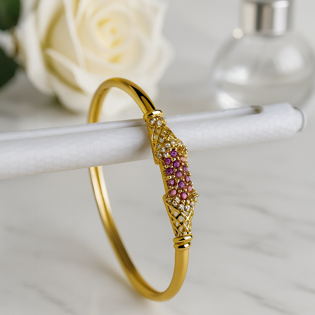 Crimson Majesty Gold Bracelet