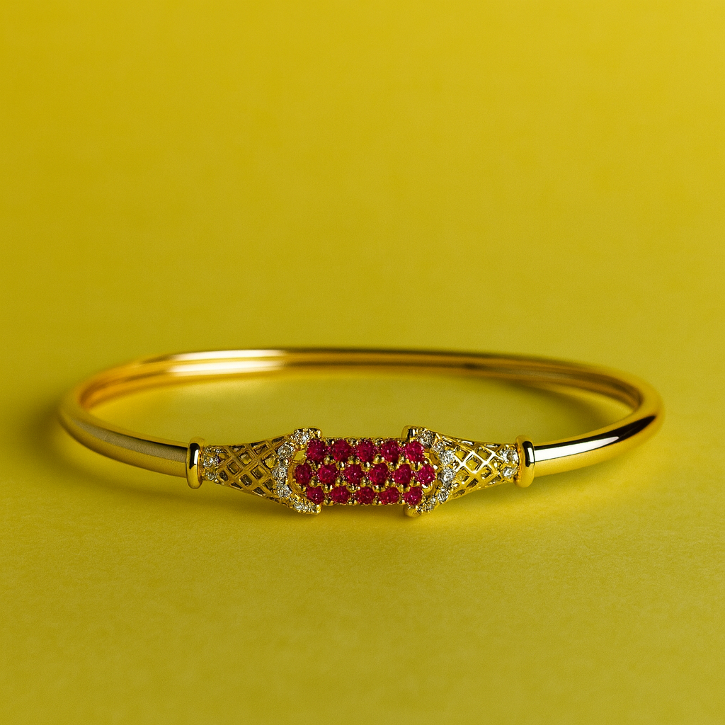 Crimson Majesty Gold Bracelet