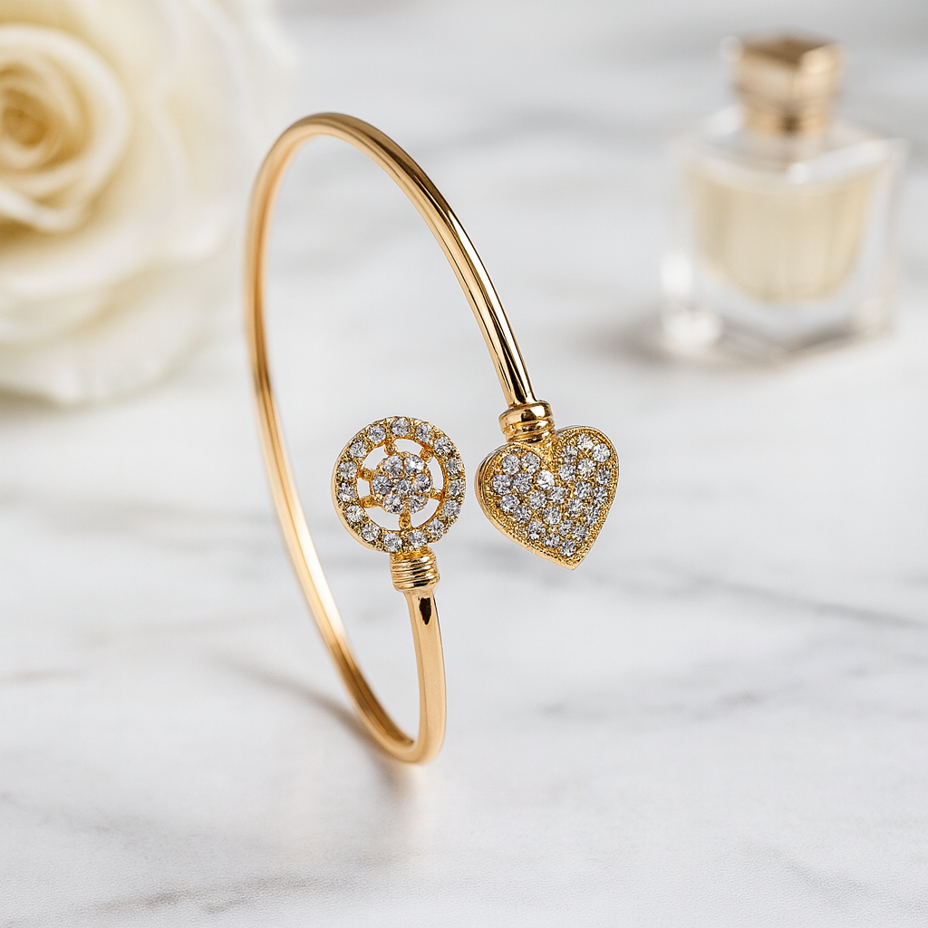 Heart & Wheel Harmony Rose Gold Bracelet