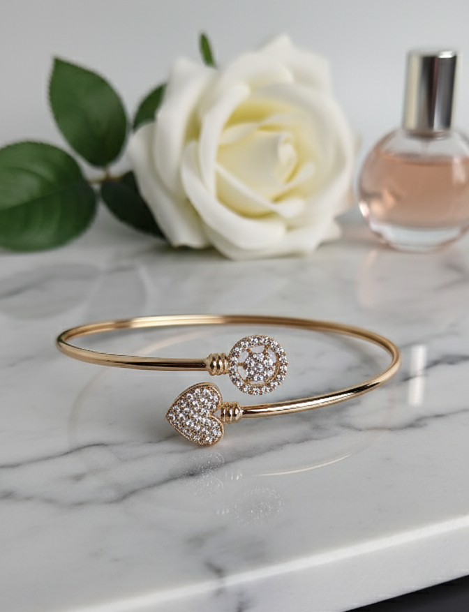 Heart & Wheel Harmony Rose Gold Bracelet
