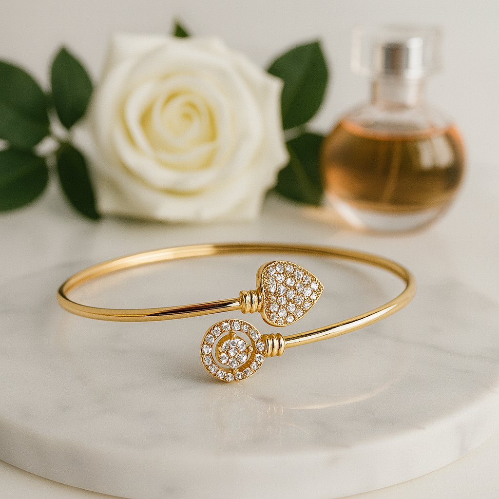 Heart & Wheel Harmony Rose Gold Bracelet