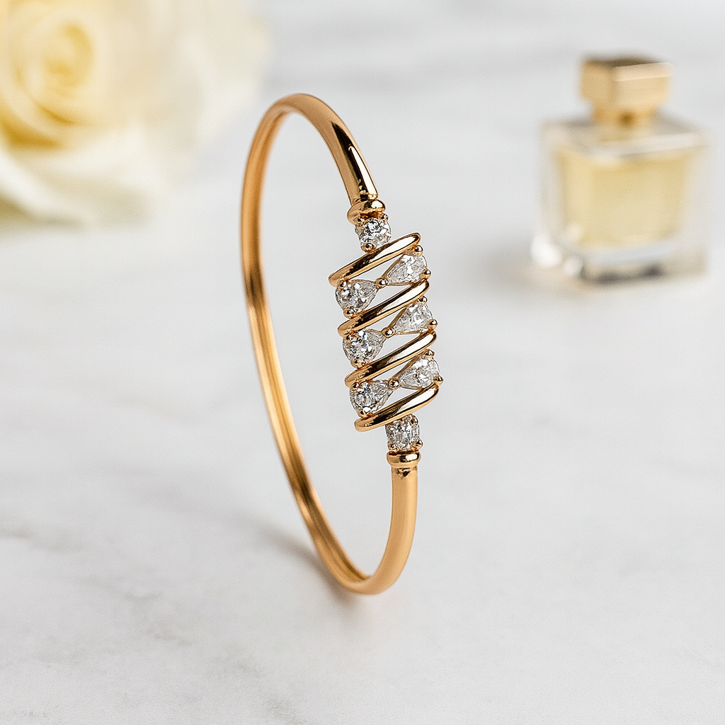 Radiant Spiral Rose Gold Bracelet