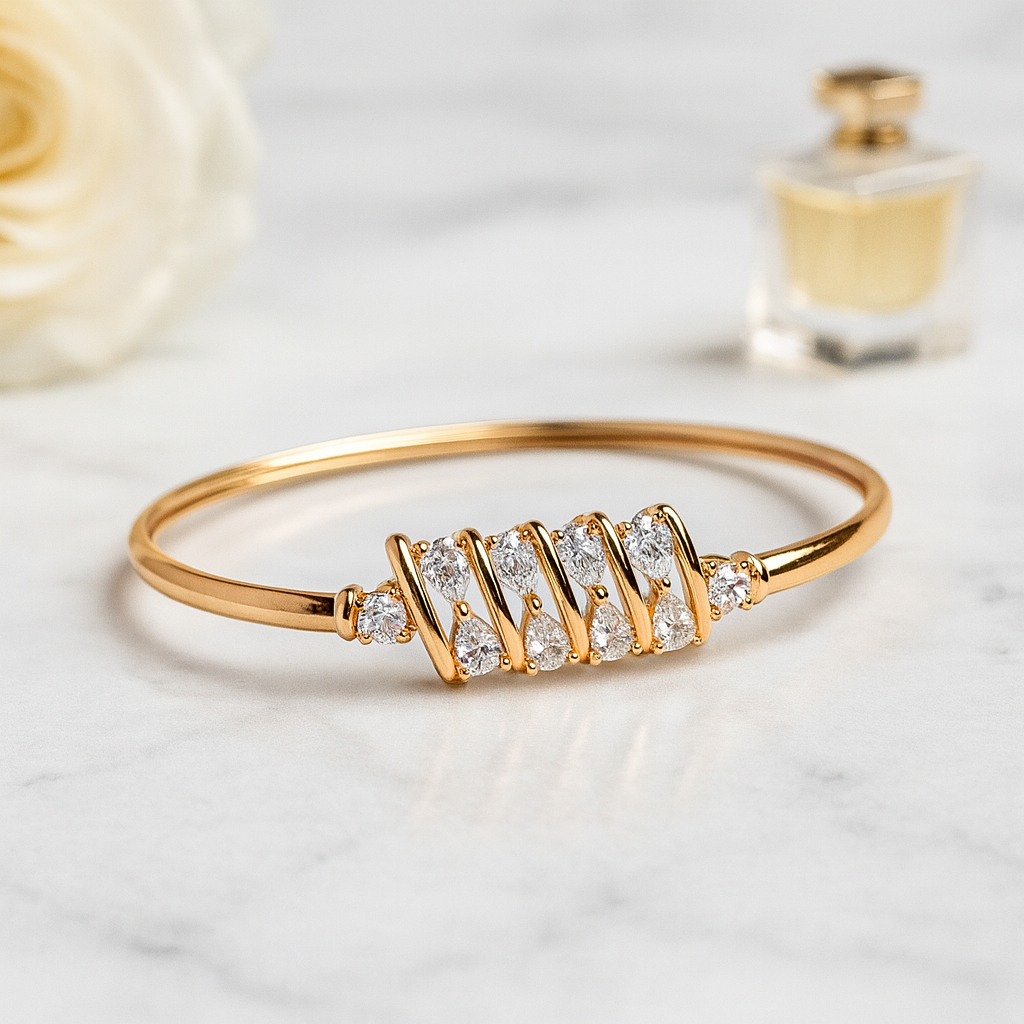 Radiant Spiral Rose Gold Bracelet