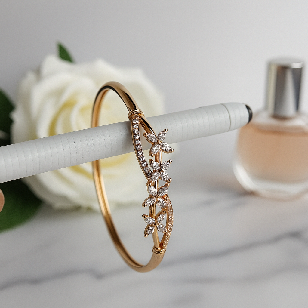 Floral Dazzle Rose Gold Bracelet