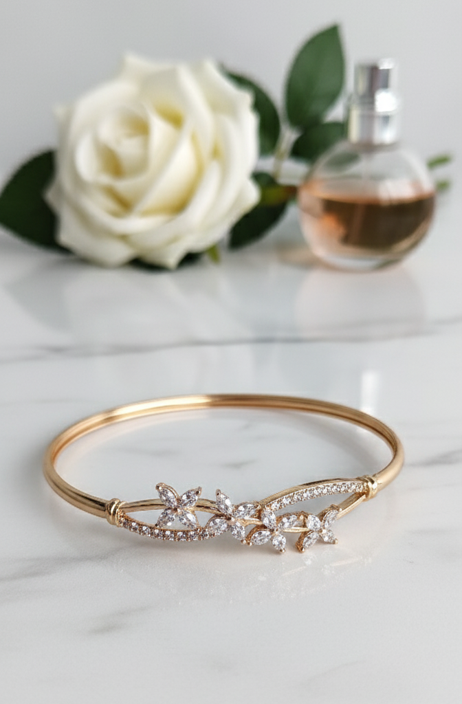 Floral Dazzle Rose Gold Bracelet