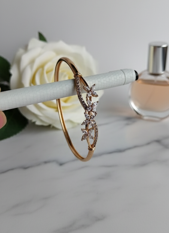 Floral Dazzle Rose Gold Bracelet