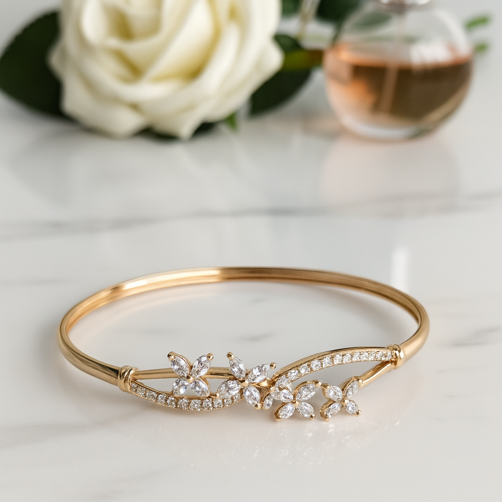 Floral Dazzle Rose Gold Bracelet