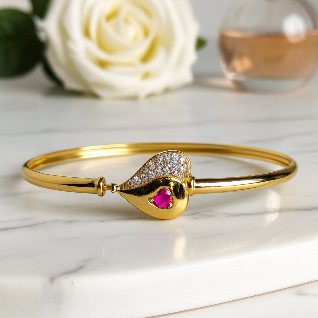 Golden Ruby Whisper Bracelet