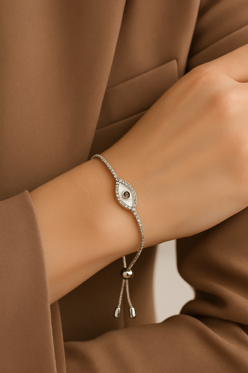 Evil Eye Protection Silver plated Bracelet – Golden Sparkle Talisman