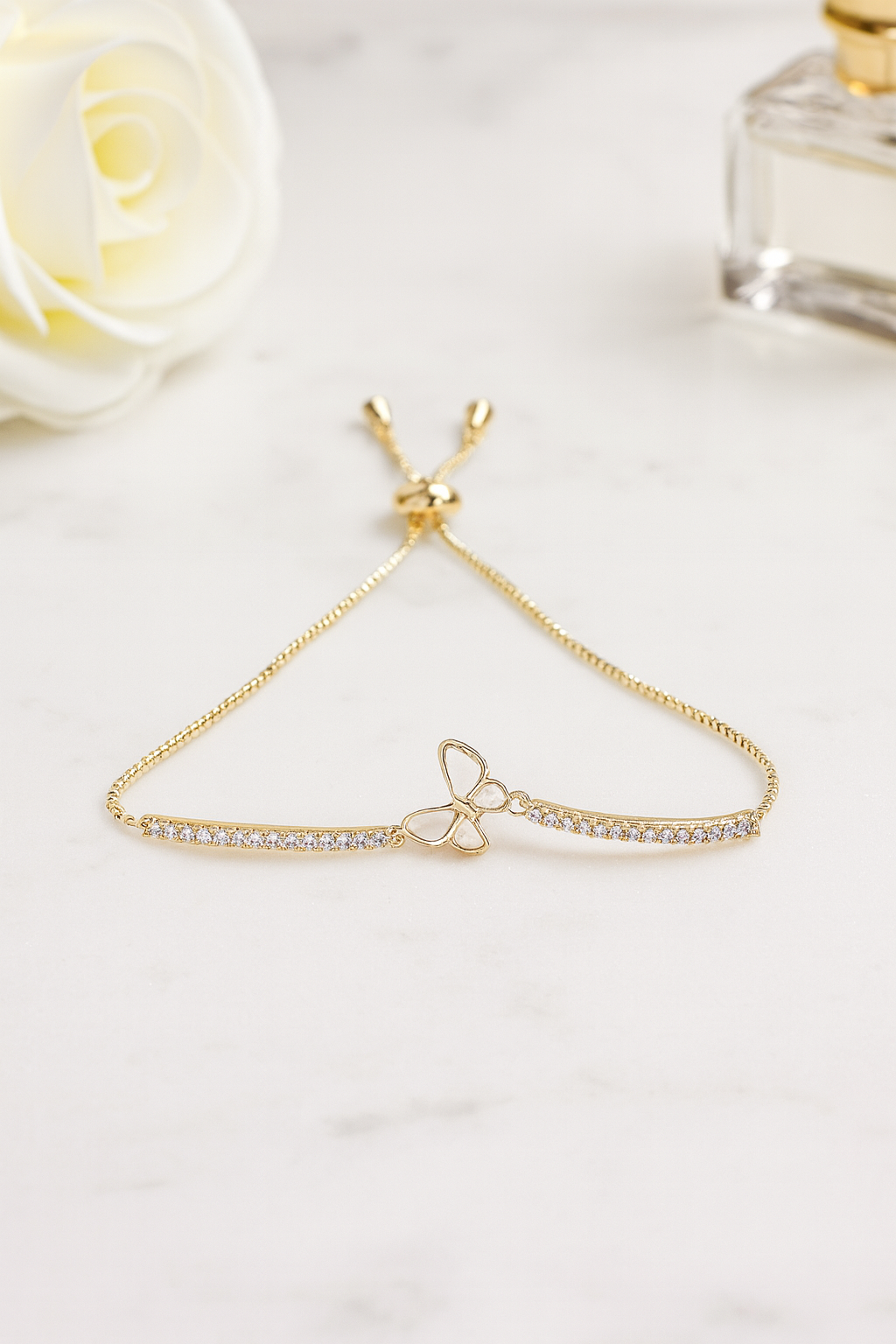 Butterfly Grace Bracelet – Gold-Plated with Sparkling Butterfly Charm