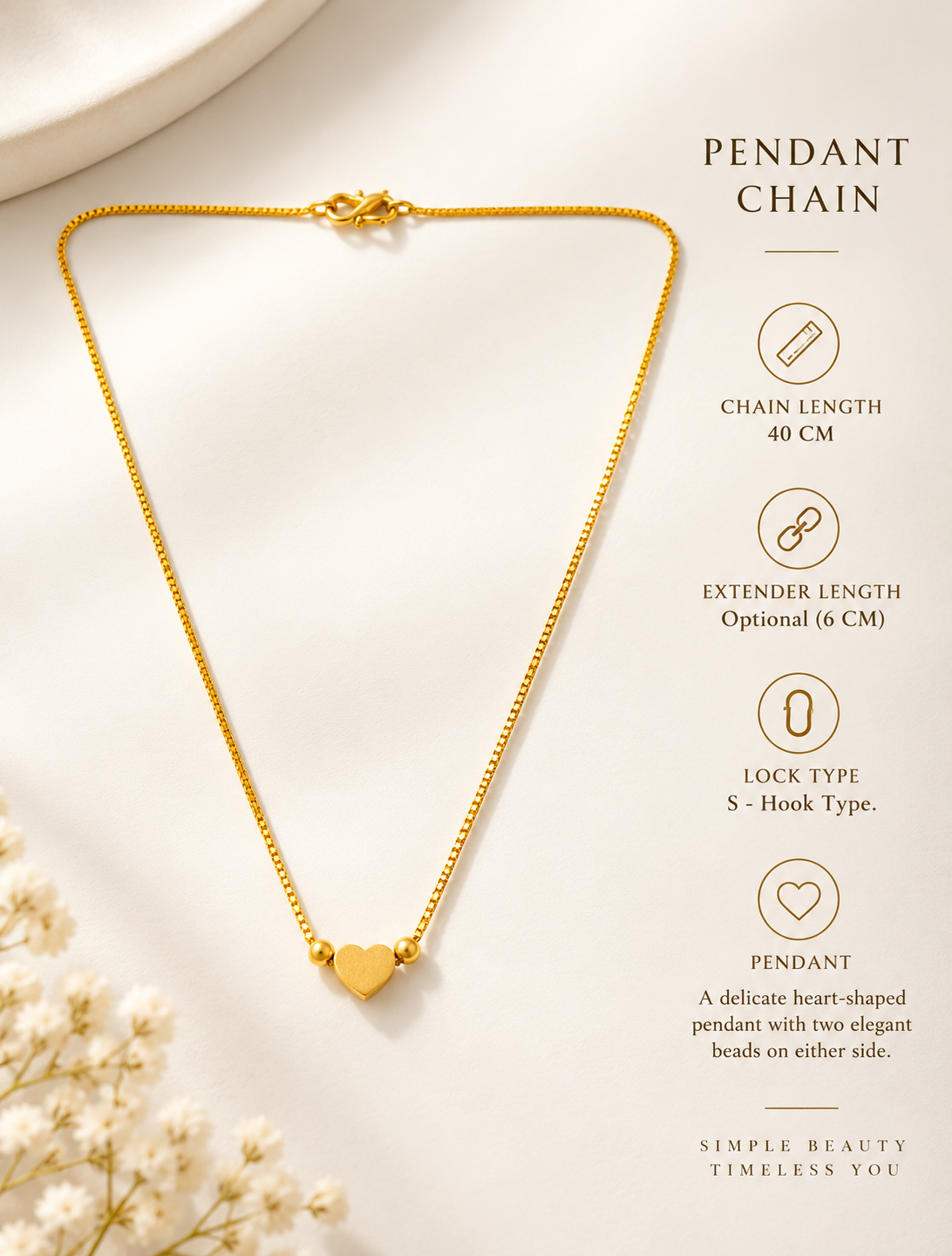 Little Heart pendant in a gold plated chain
