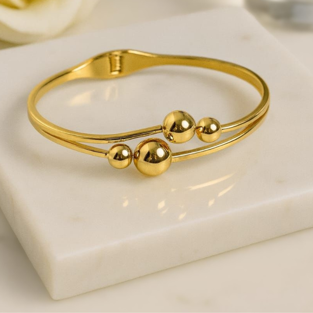 Golden Orbit Beaded Bracelet